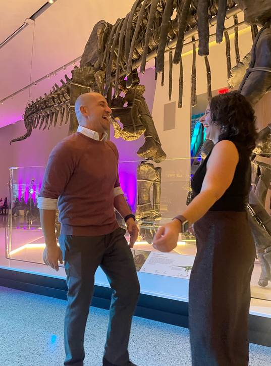 Benji and Becky say they had a blast dancing with dinosaurs.